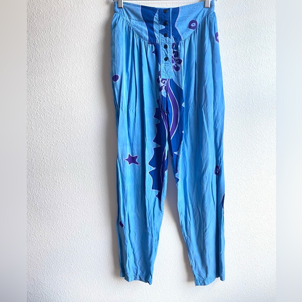 Vintage Blue and Purple Patterned Pants